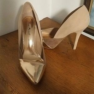 Anne Michelle Pink and Rose Gold Heels, sz 7